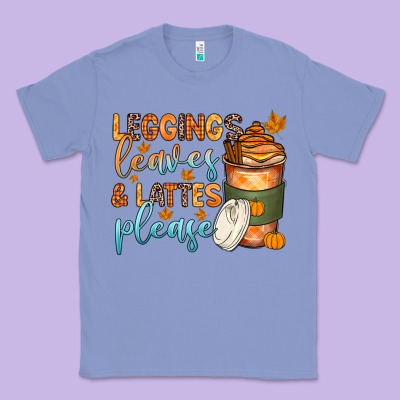 Leggins Leaves And Lattes Classic Tee Designed By Zillion Design Studio