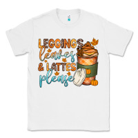 White leggins leaves and lattes Classic Tee - Zillion Design Studio
