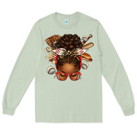 Matcha baseball afro messy bun Long Sleeve Tee - texasbilliewilder