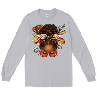 Moon Dust baseball afro messy bun Long Sleeve Tee - texasbilliewilder
