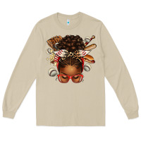 Mushroom baseball afro messy bun Long Sleeve Tee - texasbilliewilder