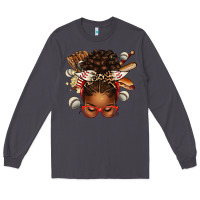 Smoke baseball afro messy bun Long Sleeve Tee - texasbilliewilder