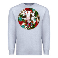 Heather Grey Christmas cow gemstone Premium Sweatshirt - Artiststas