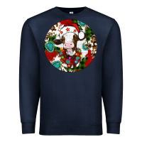 Navy Christmas cow gemstone Premium Sweatshirt - Artiststas