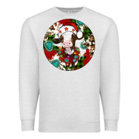 Oatmeal Heather Christmas cow gemstone Premium Sweatshirt - Artiststas