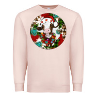 Pale Pink Christmas cow gemstone Premium Sweatshirt - Artiststas