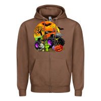 Chestnut halloween monster truck Zipper Hoodie - Zillion Design Studio