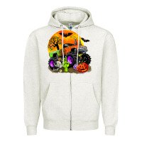 Halloween Monster Truck Zipper Hoodie | Teevron