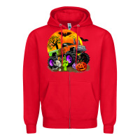 Red halloween monster truck Zipper Hoodie - Zillion Design Studio