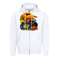 White halloween monster truck Zipper Hoodie - Zillion Design Studio