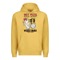 Antique Gold hot mess always stressed volleyball mama Premium Hoodie - MaliasSmallBusiness
