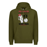 Army Green hot mess always stressed volleyball mama Premium Hoodie - MaliasSmallBusiness