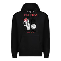 Black hot mess always stressed volleyball mama Premium Hoodie - MaliasSmallBusiness