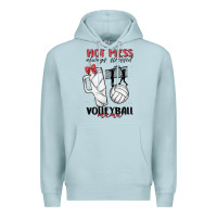 Blue Mist hot mess always stressed volleyball mama Premium Hoodie - MaliasSmallBusiness