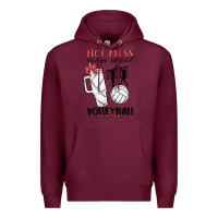 Burgundy hot mess always stressed volleyball mama Premium Hoodie - MaliasSmallBusiness