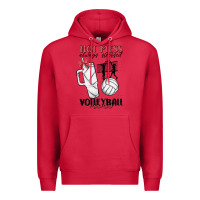 Cardinal hot mess always stressed volleyball mama Premium Hoodie - MaliasSmallBusiness