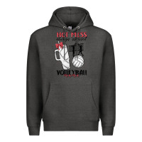 Charcoal Heather hot mess always stressed volleyball mama Premium Hoodie - MaliasSmallBusiness