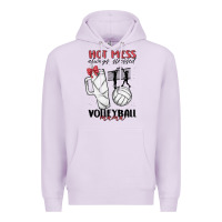 Lilac hot mess always stressed volleyball mama Premium Hoodie - MaliasSmallBusiness