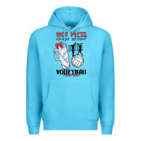 Ocean Blue hot mess always stressed volleyball mama Premium Hoodie - MaliasSmallBusiness