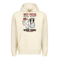 Sandshell hot mess always stressed volleyball mama Premium Hoodie - MaliasSmallBusiness