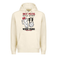 Tofu hot mess always stressed volleyball mama Premium Hoodie - MaliasSmallBusiness