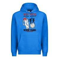 True Royal hot mess always stressed volleyball mama Premium Hoodie - MaliasSmallBusiness