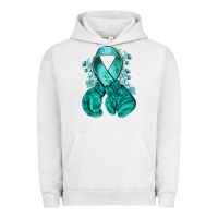 Pigment Lunar Rock Ovarian Cancer teal ribbon with boxing gloves Urban Hoodie - NancyCooperArtShop