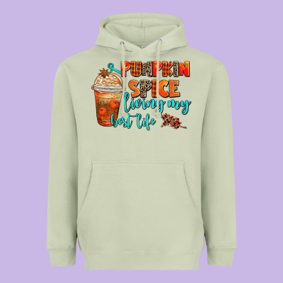 Pumpkin Spice Living My Best Life Heavyweight Hoodie Designed By Adodesignshop