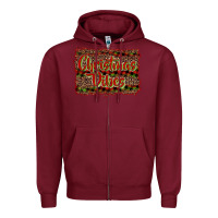 Burgundy Christmas vibes Zipper Hoodie - RanaPortraitStore