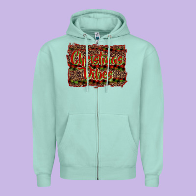 Christmas Vibes Zipper Hoodie Designed By Ranaportraitstore