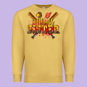 Softball Sister Premium Sweatshirt Designed By Adodesignshop