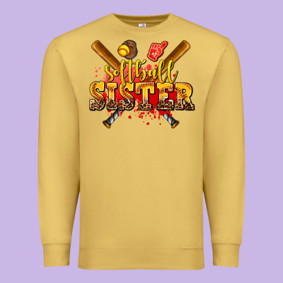 Softball Sister Premium Sweatshirt Designed By Adodesignshop