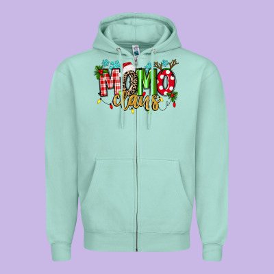 Momo Claus Zipper Hoodie Designed By Texasbilliewilder