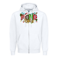 White Momo Claus Zipper Hoodie - texasbilliewilder