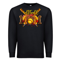 Black softball mom Premium Sweatshirt - AdoDesignShop