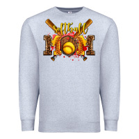 Heather Grey softball mom Premium Sweatshirt - AdoDesignShop