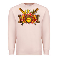 Pale Pink softball mom Premium Sweatshirt - AdoDesignShop