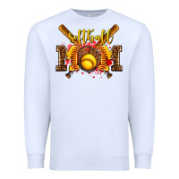 White softball mom Premium Sweatshirt - AdoDesignShop