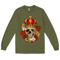 Army Green Skull King Long Sleeve Tee - RanaPortraitStore