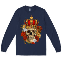 Navy Skull King Long Sleeve Tee - RanaPortraitStore