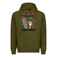 Army Green hot mess always stressed race mama Premium Hoodie - MaliasSmallBusiness