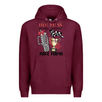 Burgundy hot mess always stressed race mama Premium Hoodie - MaliasSmallBusiness