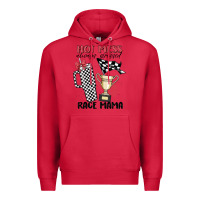 Cardinal hot mess always stressed race mama Premium Hoodie - MaliasSmallBusiness
