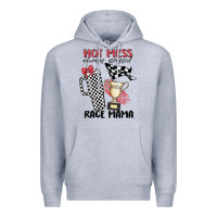 Heather Grey hot mess always stressed race mama Premium Hoodie - MaliasSmallBusiness