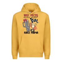 Mustard hot mess always stressed race mama Premium Hoodie - MaliasSmallBusiness
