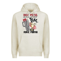 Oatmeal Heather hot mess always stressed race mama Premium Hoodie - MaliasSmallBusiness