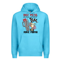 Ocean Blue hot mess always stressed race mama Premium Hoodie - MaliasSmallBusiness