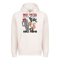 Pale Pink hot mess always stressed race mama Premium Hoodie - MaliasSmallBusiness