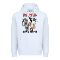 White hot mess always stressed race mama Premium Hoodie - MaliasSmallBusiness