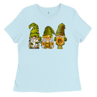 Baby Blue sunflower gnomies Ladies Tee - BarkalooDesign